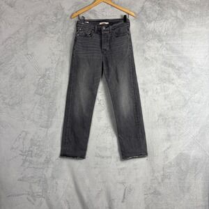 Levi's Wedgie Straight Jeans Womens 26 High Rise Washed Black Gray 34964-0216